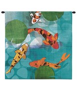 50x50 LUCKY KOI Fish Pond Tapestry Wall Hanging - £147.30 GBP