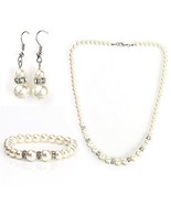 Timeless Faux Pearl &amp; Crystal Set, Necklace, Earrings &amp; Bracelet - €27,78 EUR