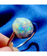 Earth mined Opal Australian Engagement Ring Vintage Art Deco Platinum So... - $143,766.76 MXN