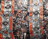 Vintage Floral Print Velvet Knit Fabric, 3 Yard X 40&quot; Wide Fabric, Orang... - £37.98 GBP