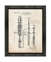 Hydraulic Periscope Elevating System Patent Print Old Look with Beveled Wood Fra - $24.95+