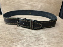 Vintage Men’s Textan Harness Cowhide Leather Black  Western Belt Rainbow... - £15.64 GBP