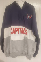 Washington Capitals Profile Varsity Big &amp; Tall Quarter Zip Pullover Hood... - $39.99