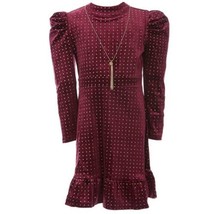 Emerald Sundae Burgundy Velvet Puff Sleeve Dress 8 New - £22.10 GBP