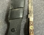 Vintage Knife With Compass In Handle And Sheath 4 3/4 Inches - £7.06 GBP