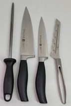 4 JA Henckels Zwilling Kitchen Chef Knife Lot 30040 30041 Sharpening Steel - £38.22 GBP