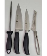 4 JA Henckels Zwilling Kitchen Chef Knife Lot 30040 30041 Sharpening Steel - £37.95 GBP