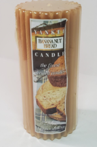 Yankee Candle Banana Nut Scalloped Ribbed Pillar 6x2.8&quot; Sealed 70-85 hr Burn - £18.65 GBP