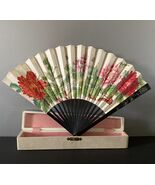 Rare &amp; Beautiful Victorian Silk Lined Austrian Fan Box With A Vintage As... - $45.00