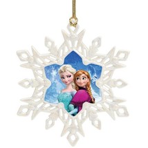 Lenox Disney Frozen Princess Anna &amp; Elsa  Snowflake Ornament China Christmas NEW - £11.36 GBP