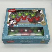 Mickey Mouse Projection Musical Light String 8 Lights 8.2ft Disney Christmas NIB - $25.25