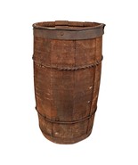 Antique Nail Keg Barrel 15&quot; Vintage Primitive Home Decor Slat Wire Farm  - $1,863.81 MXN