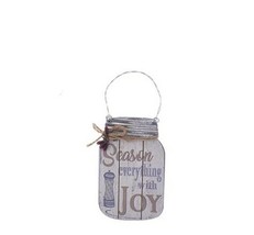 Kurt Adler 4.5" Wooden Mason Jar Christmas Ornament "Season Everything With..." - £6.29 GBP