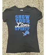 Detroit Lions T-Shirt Black - Women&#39;s L - Show Your Spirit - $11.83