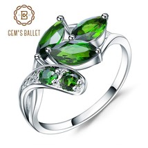 GEM&#39;S BALLET 2.15Ct Ct Natural Chrome Diopside Gemstone Ring 925 Sterling Silver - £44.45 GBP