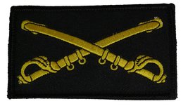 U.S. Army Cavalry Crossed Sabers 2 Piece Patch - Subdued Hook And Loop - Veteran - £8.77 GBP