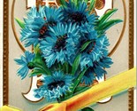 1910s Postcard Winsch Back Cornflower Emblem of Constancy Unused Gilded ... - $4.90