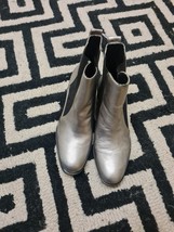 Zara Basic Collection Grey Leather Boots For Women Size 39/6uk - £25.17 GBP