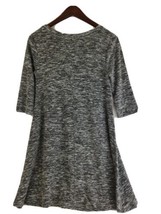 Living Doll Womens Dress Comfortable M Grey Elbow Length Sleeve Soft Flowy - $7.60