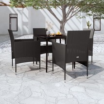 Garden Dining Set Black PE rattan 5 Piece Set Garden Dining Set - €464,84 EUR