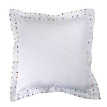American Pacific 2 Ivory Pique European Pillow Shams Embroidered Polkadots EUC - £11.73 GBP