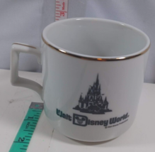 Disneyland Walt Disney World Black White Coffee Gold Rim Mug Cup Japan - $19.80