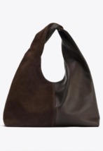 ZARA BNWT 2025. CHOCOLATE CONTRAST LEATHER SHOULDER BAG. 6009/610/721 - $228.29