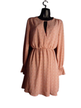 Lush Keyhole Cut Out Cross Body A Line Long Sleeve Dress Size XS Rose Ge... - $15.84