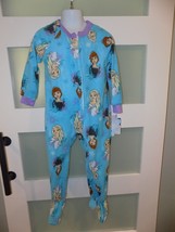 Disney Frozen Anna and Elsa Fleece Print Footed Pajama Sleeper Size 4T G... - £14.93 GBP
