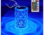 Crystal Lamp, Touch Control Rose Crystal Table Lamp With 16 Rgb Color Ch... - $37.99