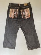 COOGI Jeans 36x27 Black Denim Baggy Skater Loose Art to Wear Tag42x35 Al... - $39.47