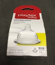 Playtex Naturalatch Bottle Nipple 2 pack Medium Flow 3-6 Mths Silicone BPA Free - $5.82