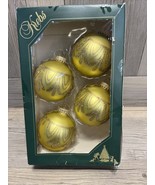 Gorgeous Christmas By Krebs Ornaments Balls Designer Glass Gold Glitter ... - $13.98