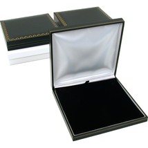 3 Black Leather Necklace Gift Box Jewelry Case Display - £30.87 GBP