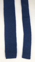 Vintage Anthony Foxx Square End Blue Tie  54&quot; x 2&quot; Knit - £15.80 GBP