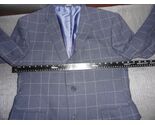 2 BUTTON DESIGNER TOMMY HILFIGER BLUE PLAID SUIT JACKET 42S / 42 SHORT - $56.69