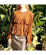 INC International Concepts Brown Ruffled Jacket Zip Front - Women&#39;s Peti... - $39.90 CAD