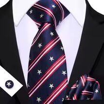 Stars &amp; Stripes (Red, Whote, &amp; Blue) Necktie Set - $18.99
