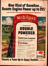 Original 1954 &quot;Mobilgas&quot; Giant Gas Pump Socony-Vacuum Magazine Art Print Ad b5 - £20.02 GBP