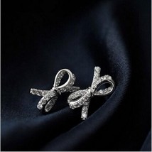 New Fashion Bright Temperament 925 Sterling Silver Jewelry Bow Bowknot Sweet Fem - £7.27 GBP