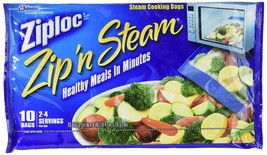 Ziploc Zip&#39;N Steam Cooking Bags,10 Count (Pack of 2) - £10.95 GBP+