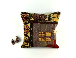 Kilim Pillow Cover 20x20 Decorative Vintage Oushak Kilim Cushion Cover A2767 - $22.98