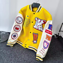 Hello Kitty Yellow Leather Baseball Jacket Coat – Stylish &amp; Trendy! - $69.99+