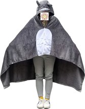 Anime Throw Blanket Flannel Fleece Blanket Cosplay Hooded Cloak Fluffy, Gray). - £33.55 GBP