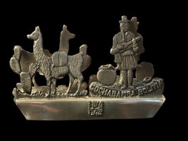 Pewter Napkin Letter Card Holder 5&quot; x 3&quot; Cochabamba Bolivia - $14.85