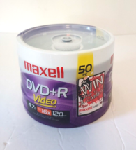 Maxell DVD+R Video 4.7GB 16x 120 minute Media *50 Pack Discs -Brand New -Sealed - £15.69 GBP