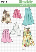 Simplicity Sewing Pattern 2411 Skirt Belt Misses Size 8-16 - $8.96