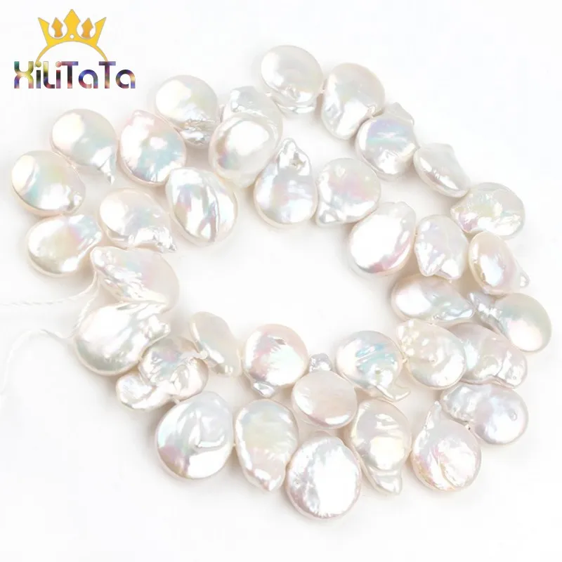 13*18mm Water Drop Natural Freshwater Baroque Beads White Pearls Loose Beads For - £30.74 GBP