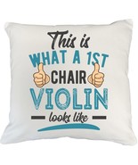 Make Your Mark Design Violin Player White Pillow Cover for Musician & Instrument - $24.74 - $25.73