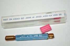 Thredco .400-64 NS 2B THREAD PLUG GAGE - GO .3899 / HI .3933 - $53.45